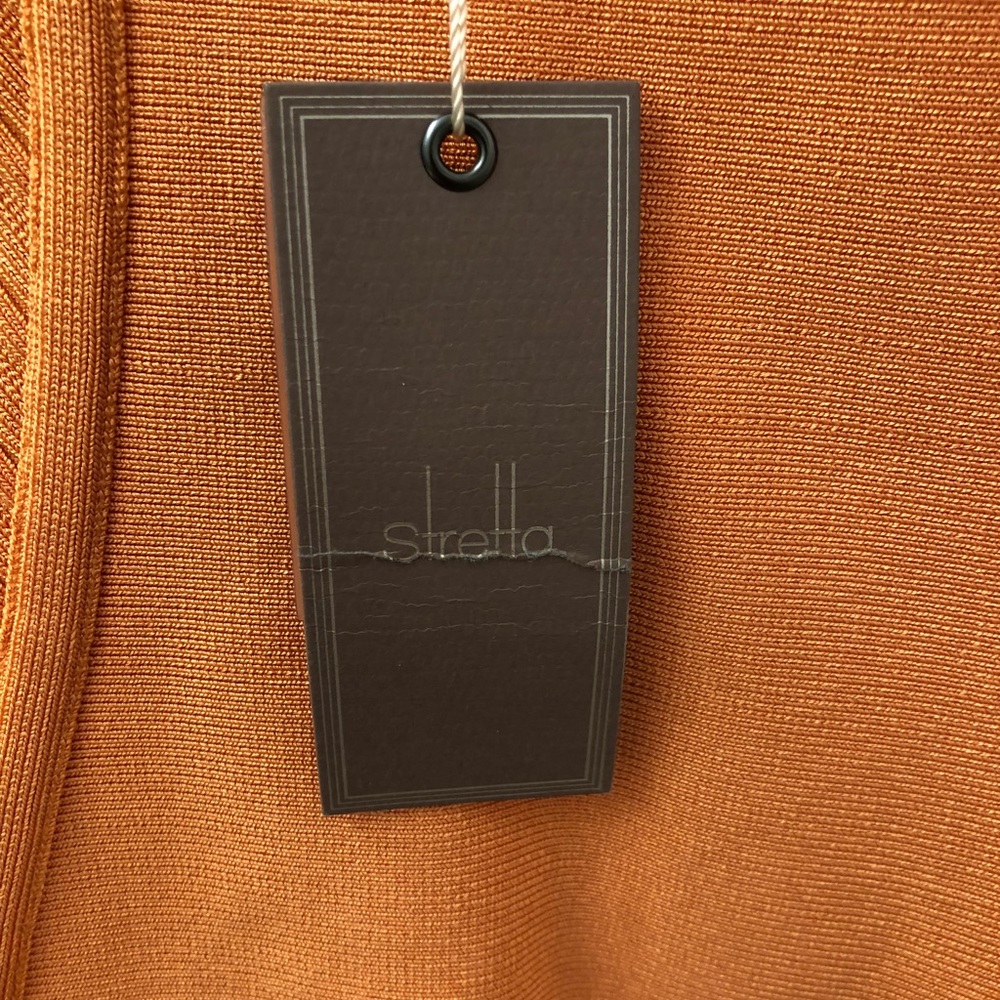 Stretta Salmon Rosie Short Cocktail Dress - Size M - Picture 4 of 8
